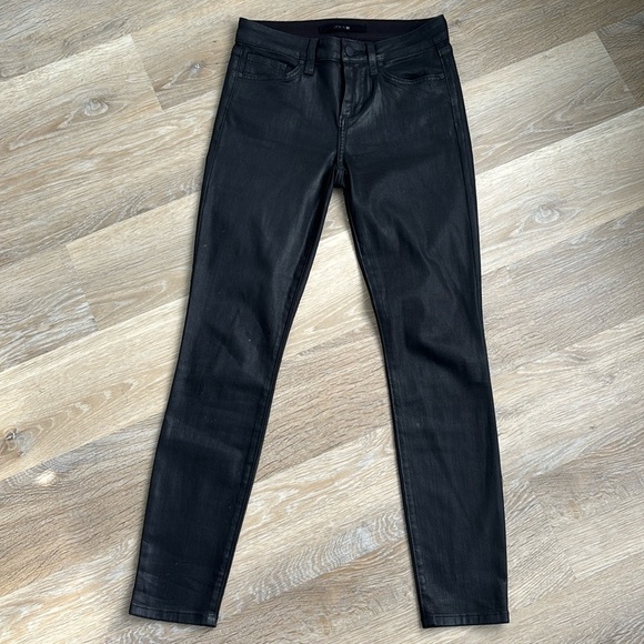 JOE'S JEANS Black Charlie High-Rise Stretch Coated Skinny Ankle Jeans size 25 - Picture 1 of 12